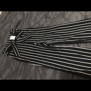 Pinstriped Booty Hugging Waterfall Pants
